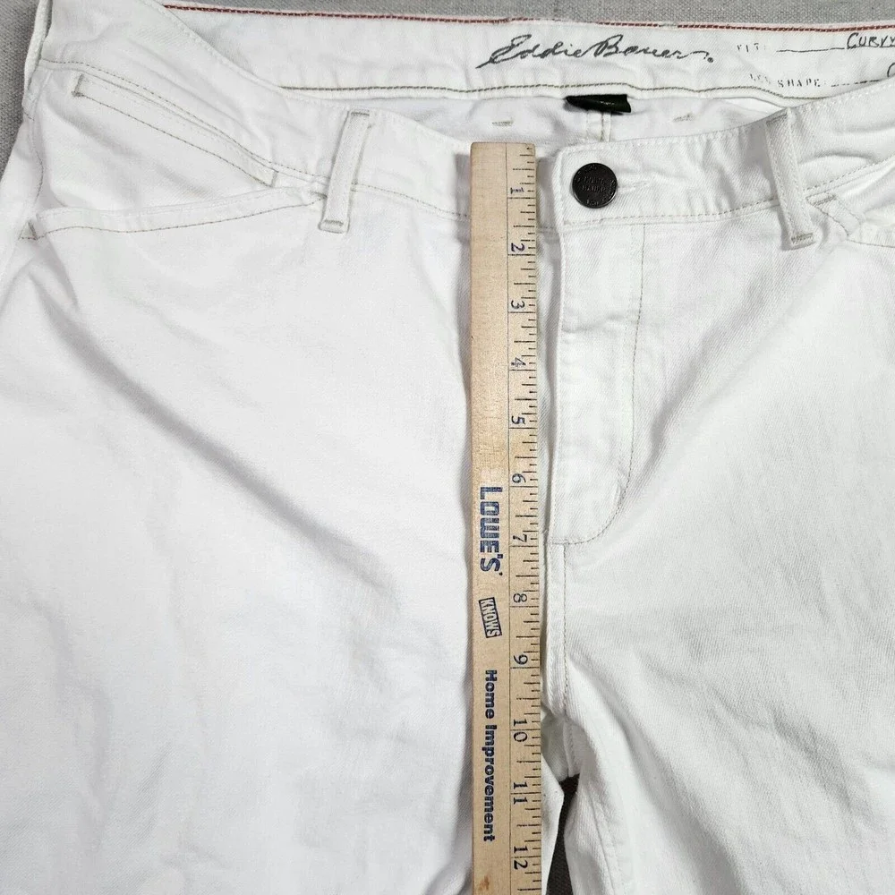 Eddie Bauer Womens Size T16 White Curvy Crop Capri Denim Jeans - Picture 7 of 14